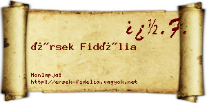 Érsek Fidélia névjegykártya